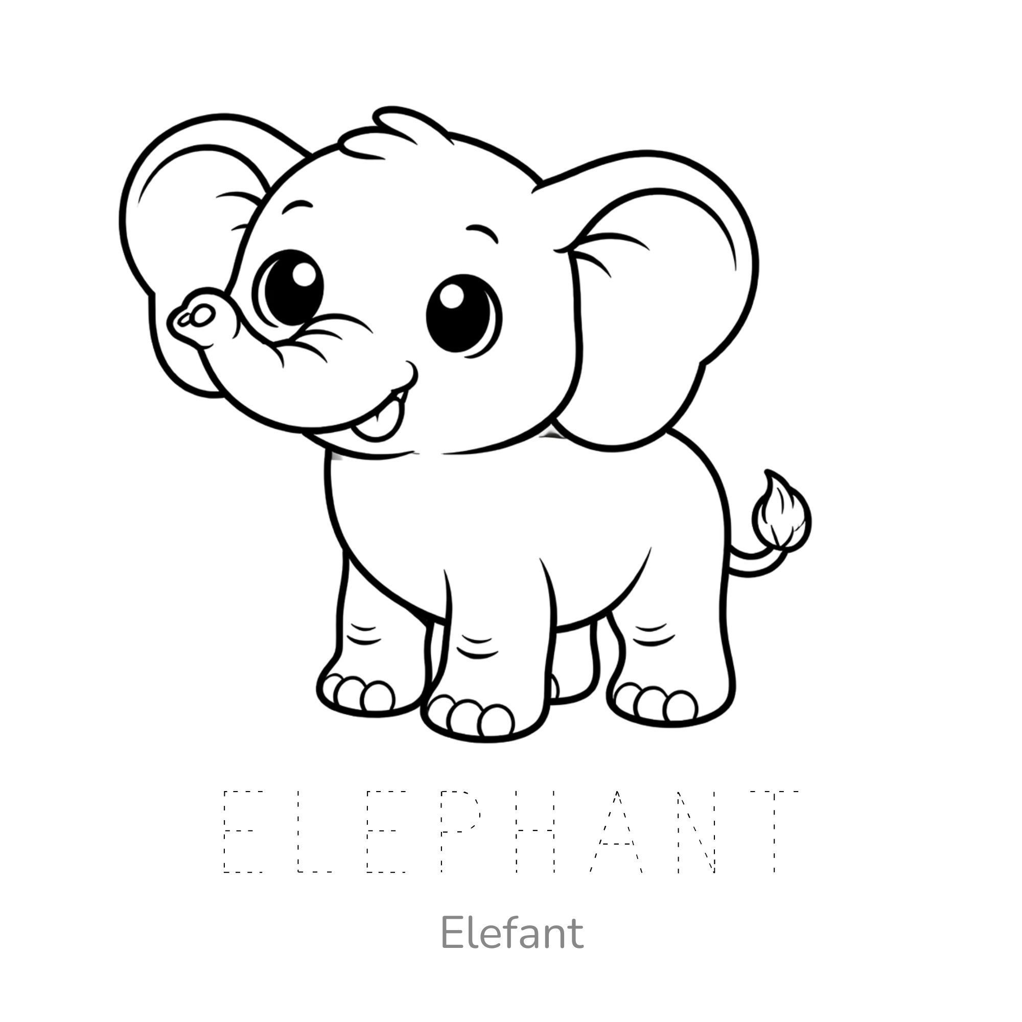 Elefant zum Ausmalen
